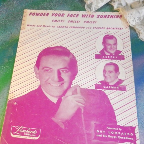 Vintage Office Vtg Sheet Music Piano Score Powder Your Face With